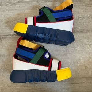 Anthony Wang Women's Hidden Wedge Chunky Sandal - Cranberry-02